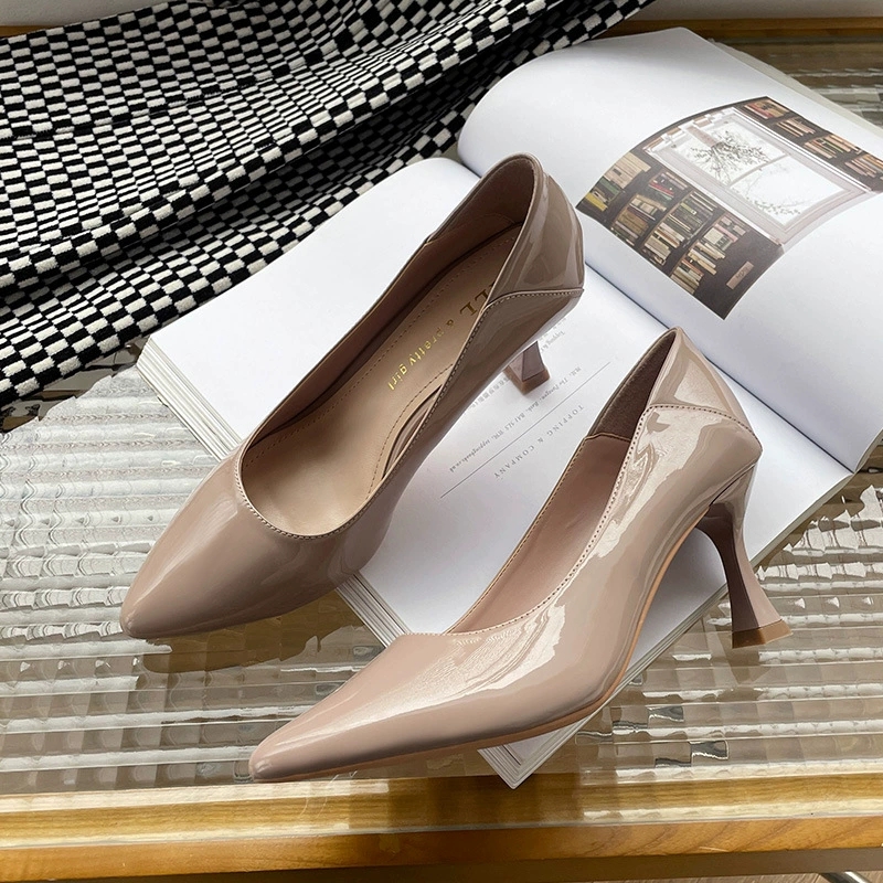 Slingback Heel Formal - รองเท้าส้นสูงหนังแก้วสำหรับผู้หญิง หัวแหลม ส้นเข็ม สวมใส่ง่าย เหมาะสำหรับงานเลี้ยง งานแต่งงาน