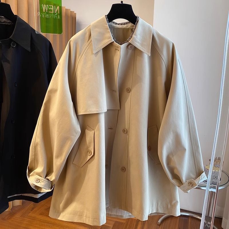 Trench Coat Formal - เสื้อฝนชุดทำงานสไตล์อังกฤษระดับไฮเอนด์สำหรับผู้หญิงทรงหลวมฉบับภาษาเกาหลียาวปานกลางและอเนกประสงค์
