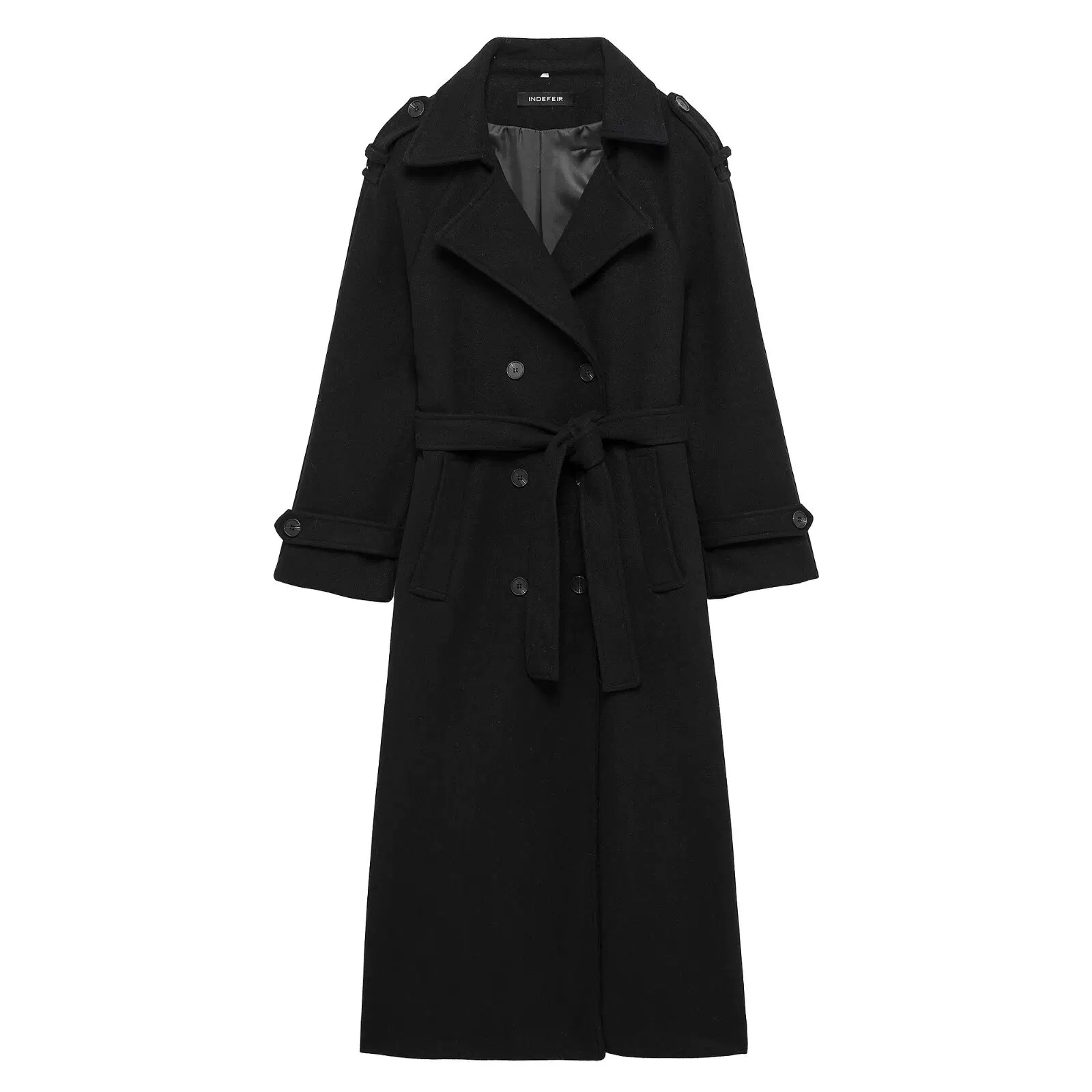 เสื้อโค้ทแฟชั่นผู้หญิงสีดำ ทรง - Trench Coat Formal บทวิจารณ์และราคา