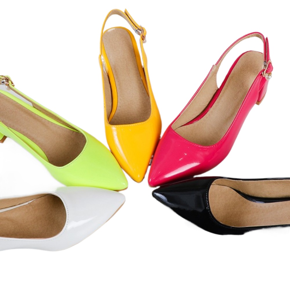 รองเท้าส้นสูงแบบสวมเปิดส้นหนัง - Slingback Heel Formal บทวิจารณ์และราคา