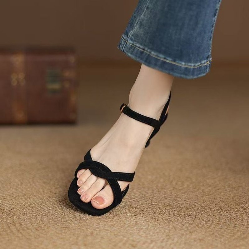 รองเท้าส้นสูงแบบเปิดนิ้วเท้าทร - Kitten Heel Women บทวิจารณ์และราคา