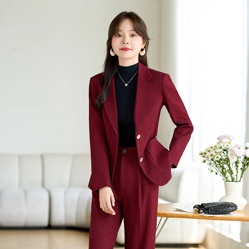 Pop คุณภาพสูงผ้ากํามะหยี่ฤดูใบ - Women'S Formal Wear Pantsuits บทวิจารณ์และราคา