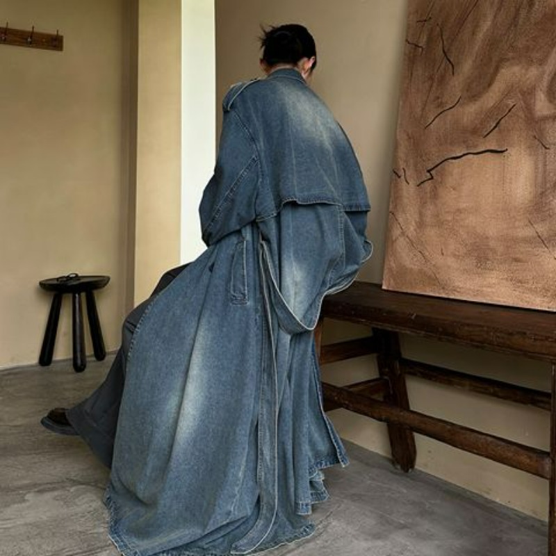 เสื้อโค้ทยีนส์สไตล์ฝรั่งเศสย้อ - Trench Coat Formal บทวิจารณ์และราคา