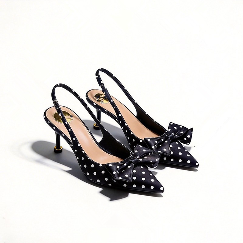 รองเท้าส้นสูงลายจุดสำหรับผู้หญ - Kitten Heel Women บทวิจารณ์และราคา