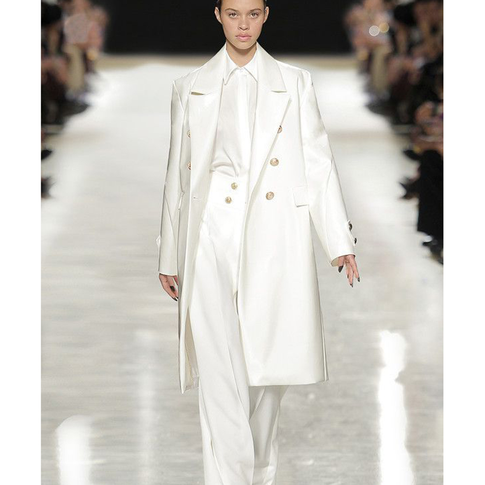 เสื้อโค้ทเทรนช์โค้ทผ้าซาตินสีข - Trench Coat Formal บทวิจารณ์และราคา
