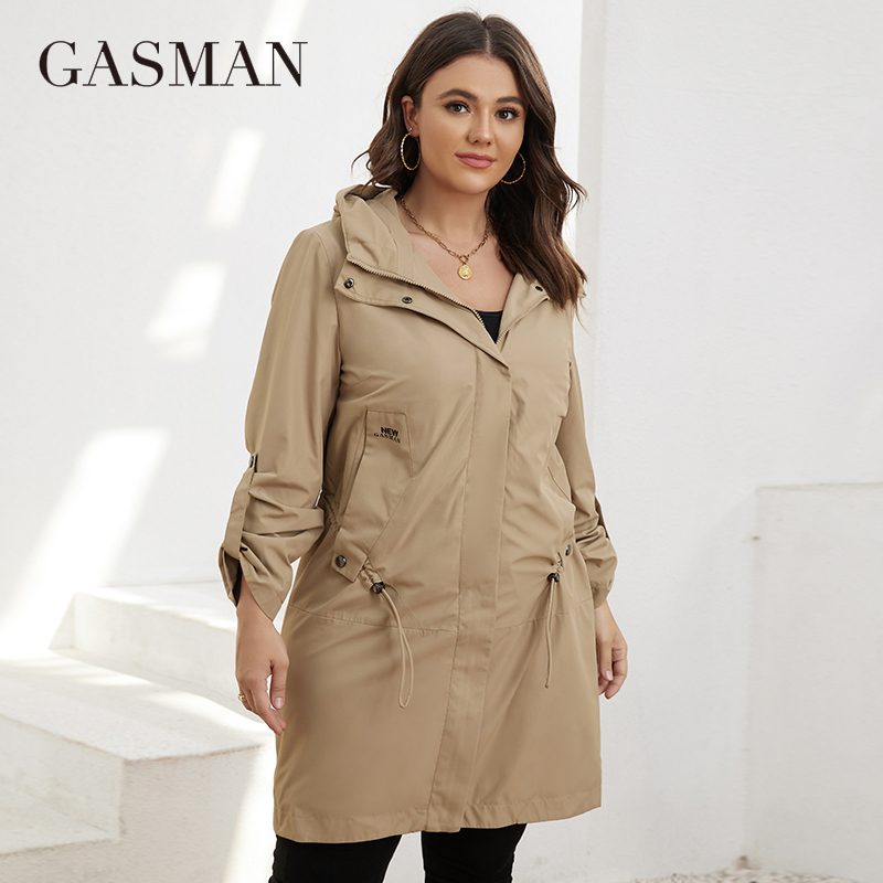 GASMAN ฤดูใบไม้ร่วงเสื้อฝน Plu - Trench Coat Formal บทวิจารณ์และราคา