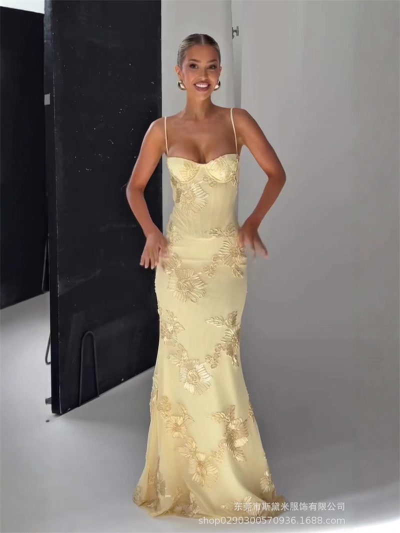 ชุดราตรีปักลายสีเหลืองสำหรับผู - Women'S Holiday Formal Wear บทวิจารณ์และราคา