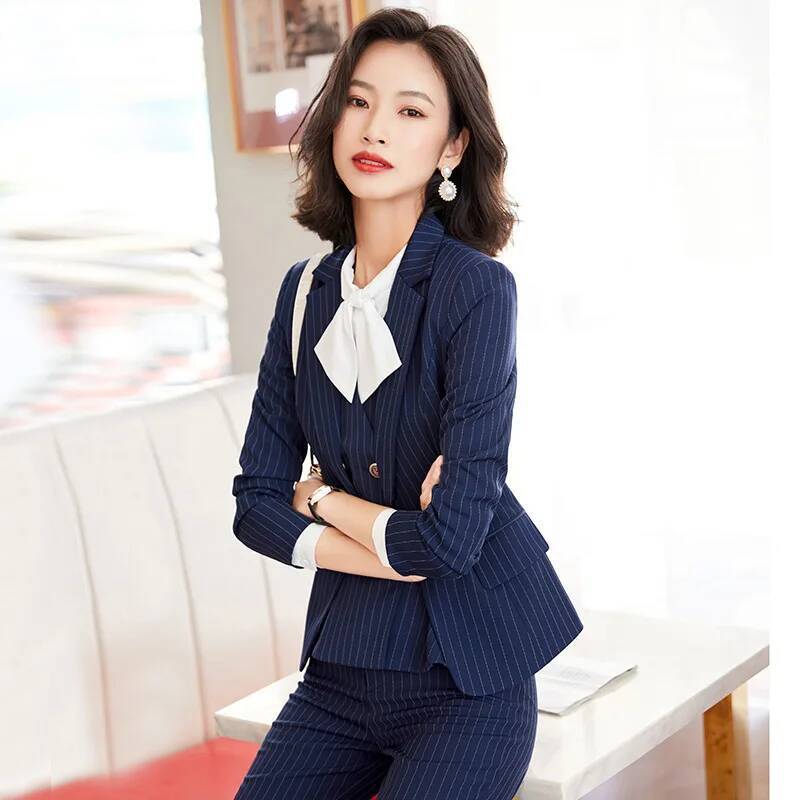 ชุดสูททำงานลายทางสำหรับผู้หญิง - Women'S Formal Wear Pantsuits บทวิจารณ์และราคา