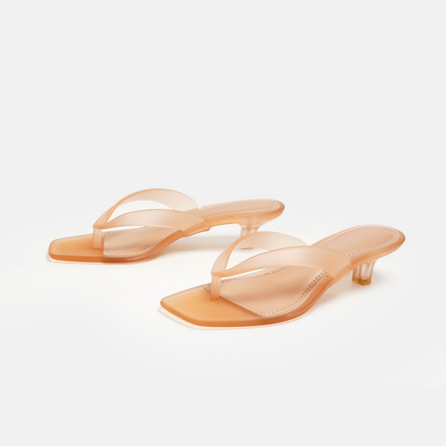 รองเท้าแตะแบบสวมสีเขียวมะกอก P - Kitten Heel Women บทวิจารณ์และราคา