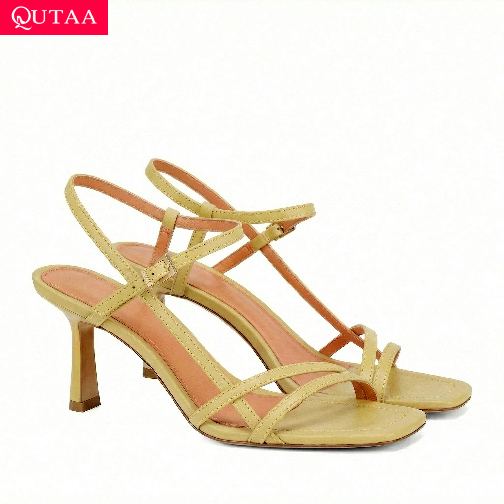 QUTAA แฟชั่นรองเท้าส้นสูงผู้หญ - Kitten Heel Women บทวิจารณ์และราคา